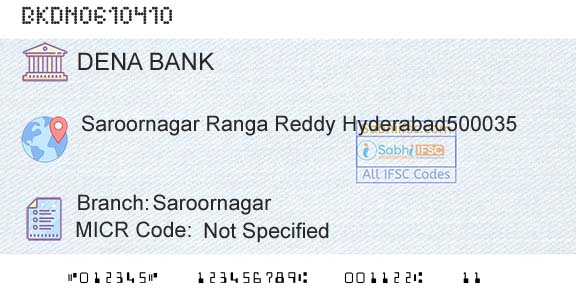 Dena Bank SaroornagarBranch 