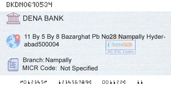 Dena Bank NampallyBranch 