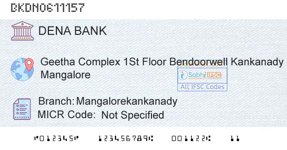 Dena Bank MangalorekankanadyBranch 