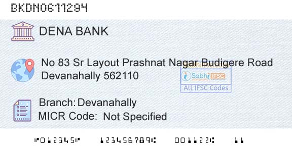 Dena Bank DevanahallyBranch 