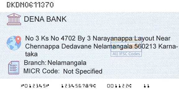 Dena Bank NelamangalaBranch 