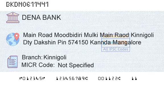 Dena Bank KinnigoliBranch 