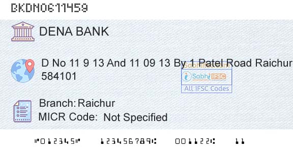 Dena Bank RaichurBranch 
