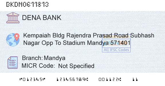 Dena Bank MandyaBranch 