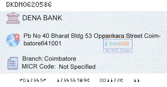 Dena Bank CoimbatoreBranch 