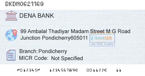 Dena Bank PondicherryBranch 