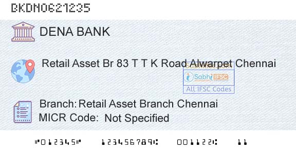 Dena Bank Retail Asset Branch ChennaiBranch 