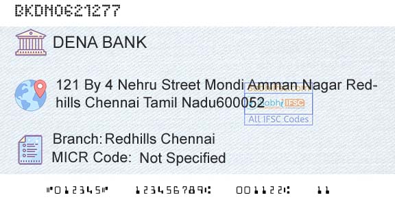 Dena Bank Redhills ChennaiBranch 