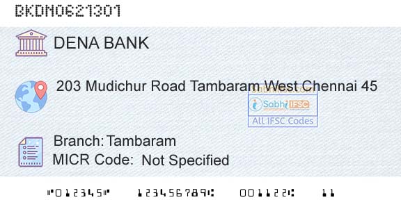 Dena Bank TambaramBranch 