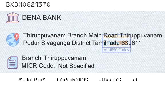 Dena Bank ThiruppuvanamBranch 