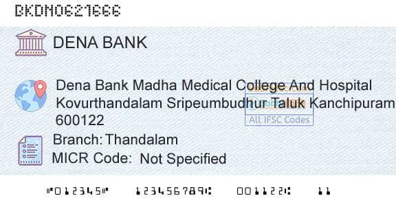 Dena Bank ThandalamBranch 