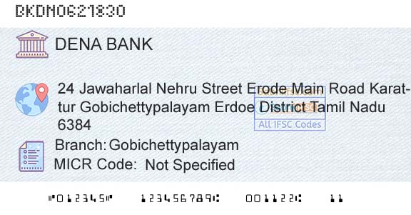 Dena Bank GobichettypalayamBranch 