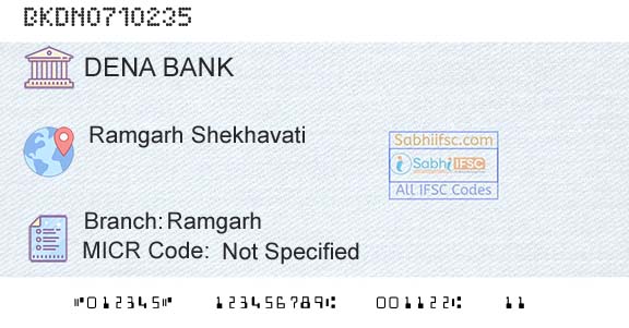 Dena Bank RamgarhBranch 