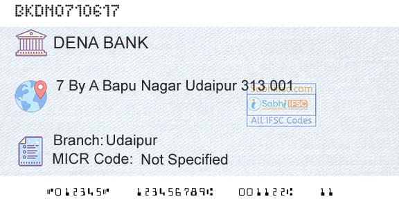 Dena Bank UdaipurBranch 