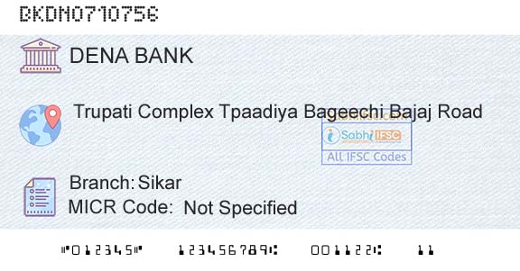 Dena Bank SikarBranch 