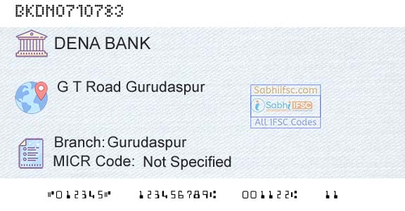 Dena Bank GurudaspurBranch 