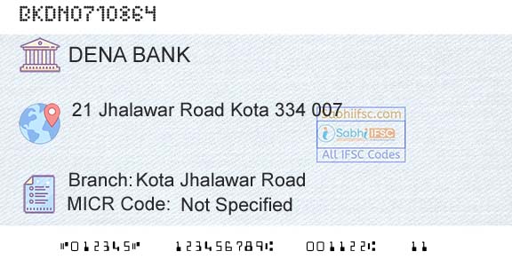 Dena Bank Kota Jhalawar RoadBranch 