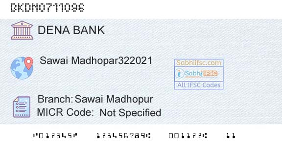 Dena Bank Sawai MadhopurBranch 
