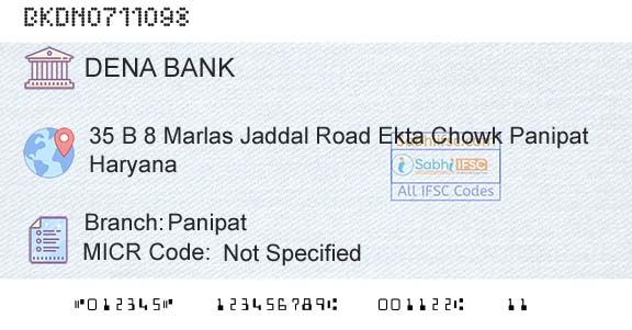 Dena Bank PanipatBranch 