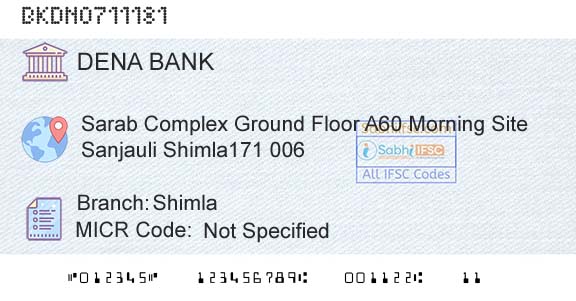 Dena Bank ShimlaBranch 