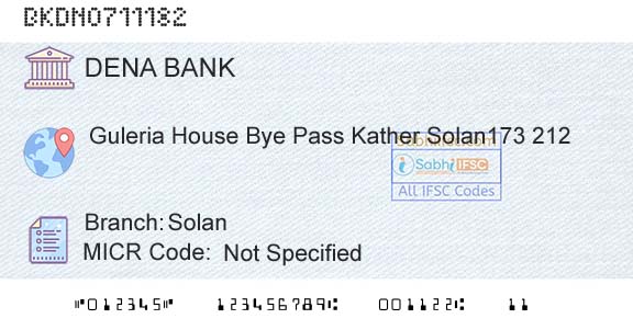 Dena Bank SolanBranch 