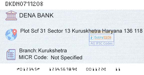 Dena Bank KurukshetraBranch 