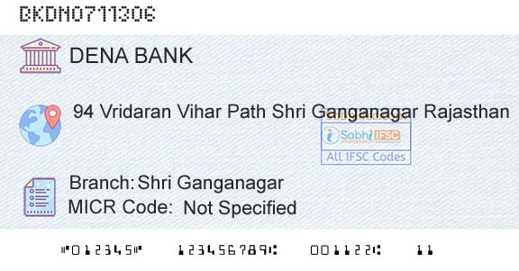 Dena Bank Shri GanganagarBranch 