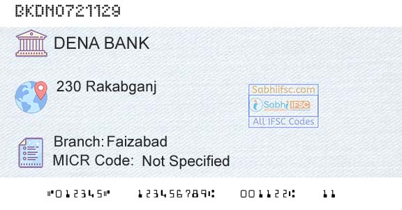 Dena Bank FaizabadBranch 