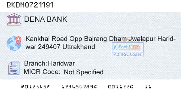 Dena Bank HaridwarBranch 