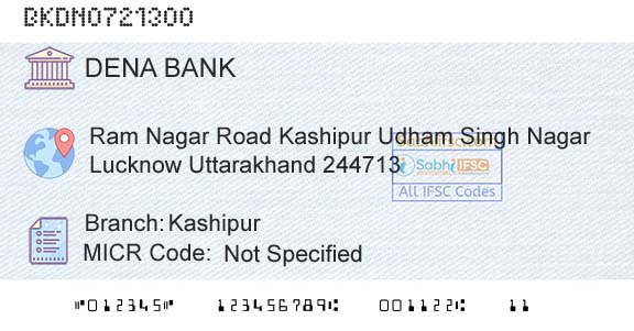 Dena Bank KashipurBranch 