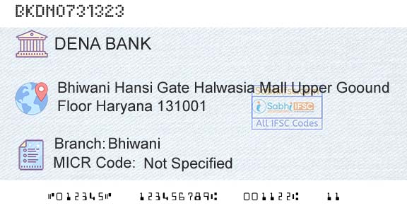 Dena Bank BhiwaniBranch 