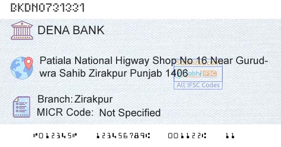 Dena Bank ZirakpurBranch 