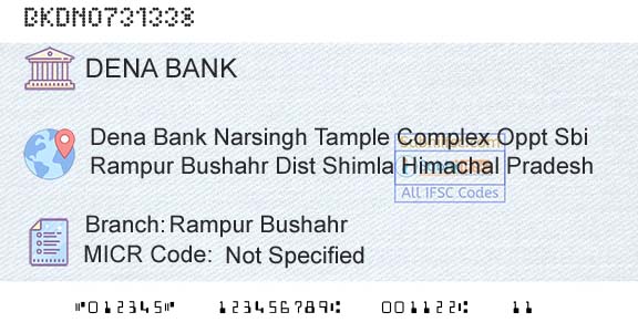 Dena Bank Rampur BushahrBranch 