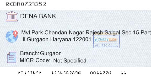 Dena Bank GurgaonBranch 