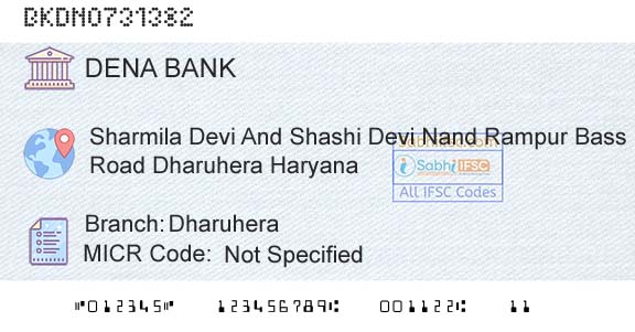 Dena Bank DharuheraBranch 