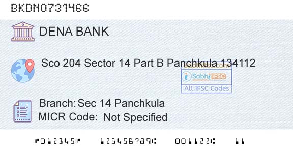 Dena Bank Sec 14 PanchkulaBranch 