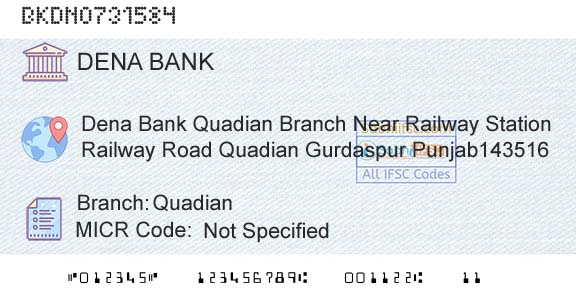 Dena Bank QuadianBranch 
