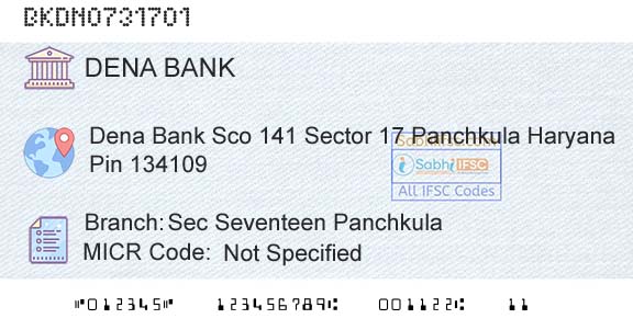 Dena Bank Sec Seventeen PanchkulaBranch 
