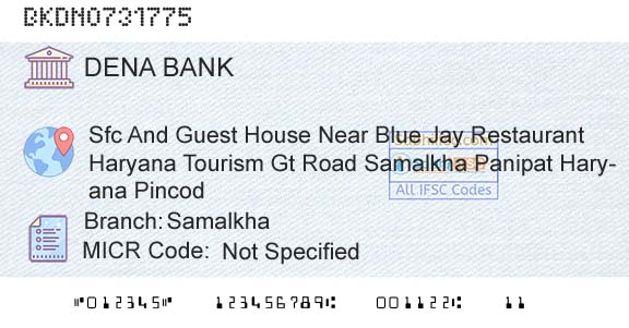 Dena Bank SamalkhaBranch 