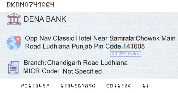 Dena Bank Chandigarh Road LudhianaBranch 