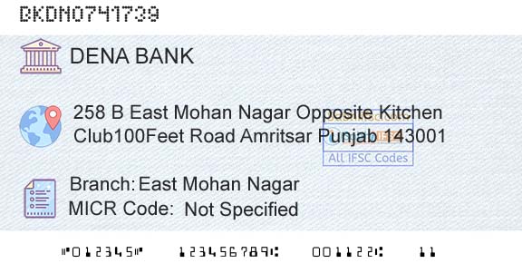 Dena Bank East Mohan NagarBranch 