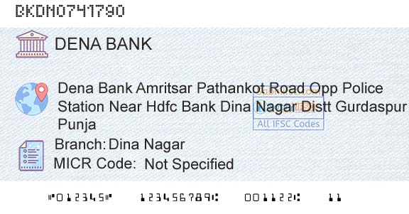 Dena Bank Dina NagarBranch 