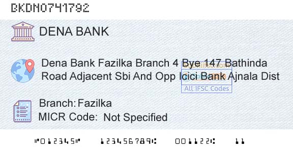 Dena Bank FazilkaBranch 
