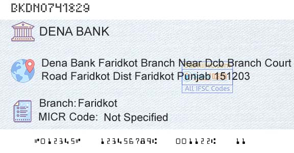 Dena Bank FaridkotBranch 