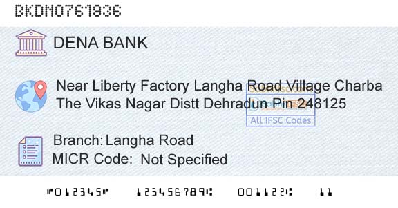 Dena Bank Langha RoadBranch 
