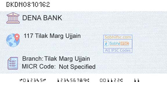 Dena Bank Tilak Marg UjjainBranch 