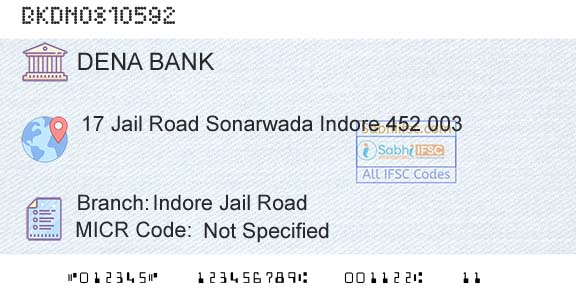 Dena Bank Indore Jail RoadBranch 