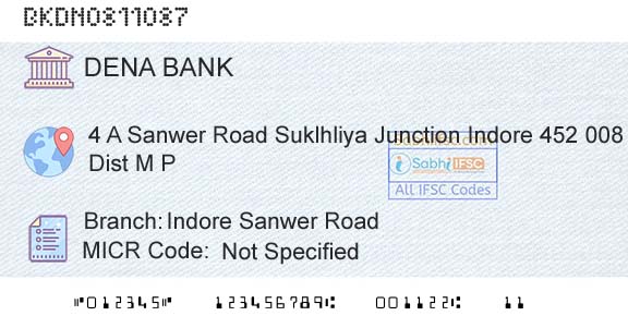 Dena Bank Indore Sanwer RoadBranch 