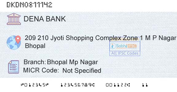 Dena Bank Bhopal Mp NagarBranch 