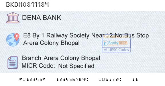 Dena Bank Arera Colony BhopalBranch 